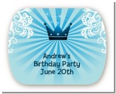 Prince Royal Crown - Personalized Birthday Party Rounded Corner Stickers