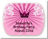 Princess Royal Crown - Personalized Birthday Party Rounded Corner Stickers