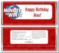 Minute To Win It Inspired - Personalized Birthday Party Candy Bar Wrappers