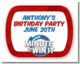 Minute To Win It Inspired - Personalized Birthday Party Rounded Corner Stickers thumbnail