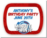 Minute To Win It Inspired - Personalized Birthday Party Rounded Corner Stickers