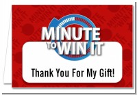 Minute To Win It Inspired - Birthday Party Thank You Cards