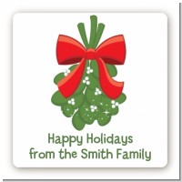 Mistletoe - Square Personalized Christmas Sticker Labels
