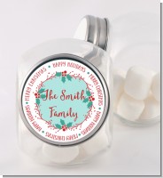 Mistletoe Wreath - Personalized Christmas Candy Jar