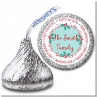 Mistletoe Wreath - Hershey Kiss Christmas Sticker Labels