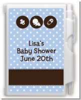 Modern Baby Boy Blue Polka Dots - Baby Shower Personalized Notebook Favor