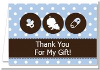 Modern Baby Boy Blue Polka Dots - Baby Shower Thank You Cards