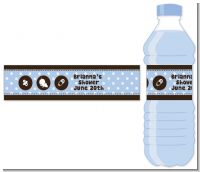 Modern Baby Boy Blue Polka Dots - Personalized Baby Shower Water Bottle Labels