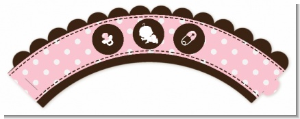 Modern Baby Girl Pink Polka Dots - Baby Shower Cupcake Wrappers