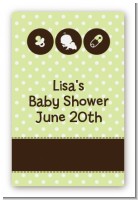 Modern Baby Green Polka Dots - Custom Large Rectangle Baby Shower Sticker/Labels