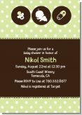 Modern Baby Green Polka Dots - Baby Shower Invitations