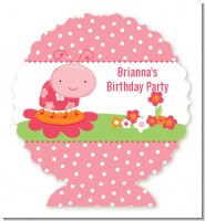 Modern Ladybug Pink - Personalized Birthday Party Centerpiece Stand