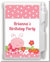 Modern Ladybug Pink - Baby Shower Personalized Notebook Favor