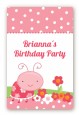 Modern Ladybug Pink - Custom Large Rectangle Baby Shower Sticker/Labels thumbnail