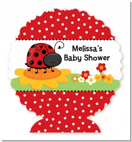 Modern Ladybug Red - Personalized Baby Shower Centerpiece Stand