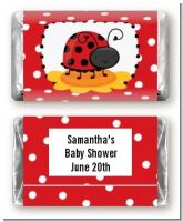 Modern Ladybug Red - Personalized Baby Shower Mini Candy Bar Wrappers