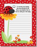 Modern Ladybug Red - Baby Shower Notes of Advice