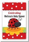 Modern Ladybug Red - Custom Large Rectangle Baby Shower Sticker/Labels