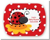 Modern Ladybug Red - Personalized Baby Shower Rounded Corner Stickers