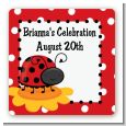 Modern Ladybug Red - Square Personalized Birthday Party Sticker Labels thumbnail