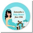 Modern Mommy Crib It's A Boy - Round Personalized Baby Shower Sticker Labels thumbnail