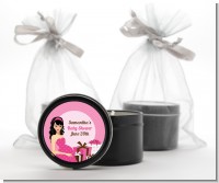 Modern Mommy Crib It's A Girl - Baby Shower Black Candle Tin Favors