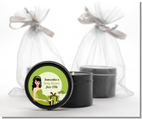 Modern Mommy Crib Neutral - Baby Shower Black Candle Tin Favors