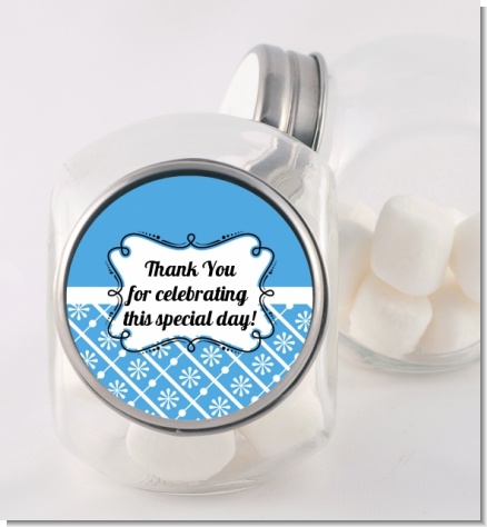 Modern Thatch Blue - Personalized  Candy Jar