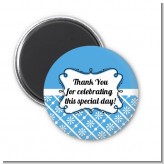 Modern Thatch Blue - Personalized Magnet Favors