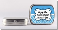 Modern Thatch Blue - Personalized Mint Tins