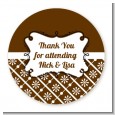 Modern Thatch Brown - Personalized Everyday Party Round Sticker Labels thumbnail