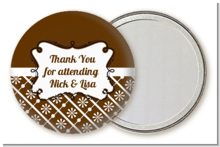 Modern Thatch Brown - Personalized  Pocket Mirror Favors