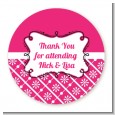 Modern Thatch Fuschia - Personalized Everyday Party Round Sticker Labels thumbnail