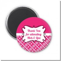 Modern Thatch Fuschia - Personalized Magnet Favors