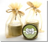 Modern Thatch Green - Gold Tin Candle Favors