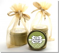 Modern Thatch Green - Gold Tin Candle Favors