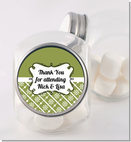 Modern Thatch Green - Personalized  Candy Jar