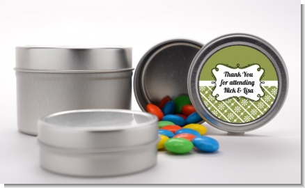 Modern Thatch Green - Custom  Favor Tins