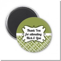 Modern Thatch Green - Personalized Magnet Favors