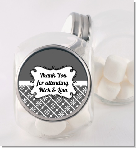 Modern Thatch Grey - Personalized  Candy Jar