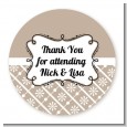 Modern Thatch Latte - Personalized Everyday Party Round Sticker Labels thumbnail