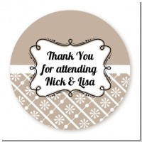 Modern Thatch Latte - Personalized Everyday Party Round Sticker Labels