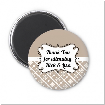 Modern Thatch Latte - Personalized  Magnet Favors