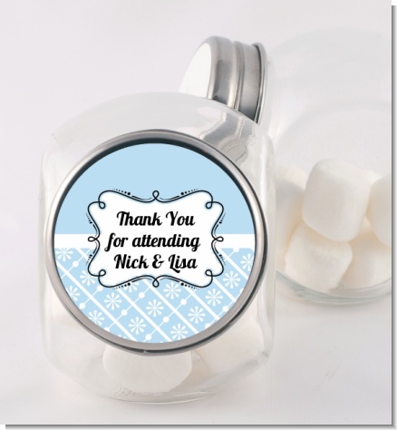 Modern Thatch Light Blue - Personalized  Candy Jar