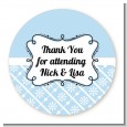Modern Thatch Light Blue - Personalized Everyday Party Round Sticker Labels thumbnail