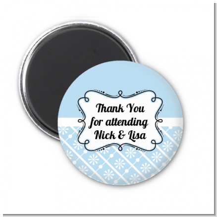 Modern Thatch Light Blue - Personalized  Magnet Favors