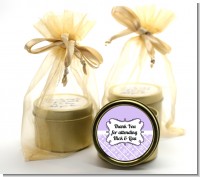 Modern Thatch Lilac - Gold Tin Candle Favors