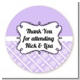 Modern Thatch Lilac - Personalized Everyday Party Round Sticker Labels thumbnail