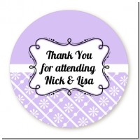 Modern Thatch Lilac - Personalized Everyday Party Round Sticker Labels
