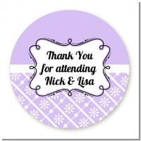 Modern Thatch Lilac - Personalized Everyday Party Round Sticker Labels